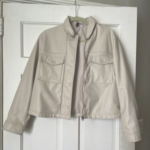 White Faux Leather Jacket